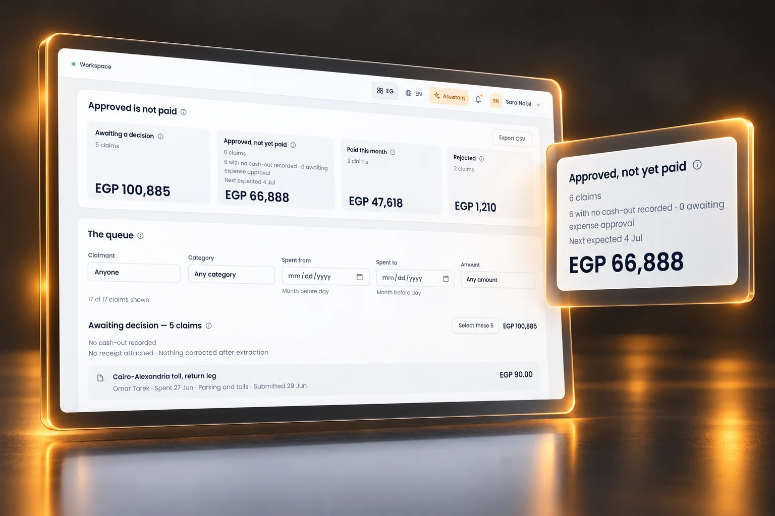 3D visualization of Reimbursements. Sample interface and data.